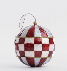 10cm Capiz Hand Painted Red, White & Blue Bauble