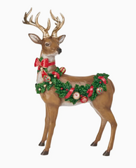 Deer Standing With Bauble Garland Saddle