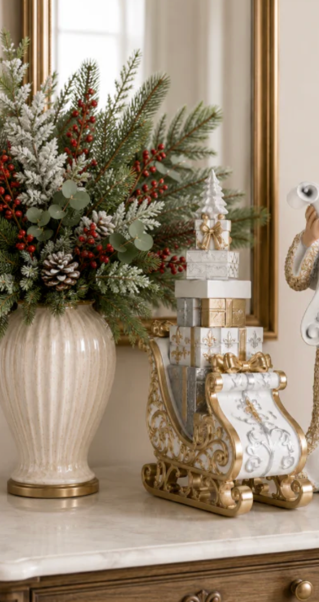 Champagne Sleigh LED 40cm