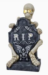 58cm Skeleton On Rip Tombstone with Solar Light