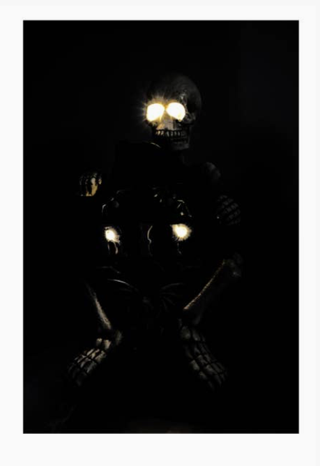 58cm Skeleton On Rip Tombstone with Solar Light