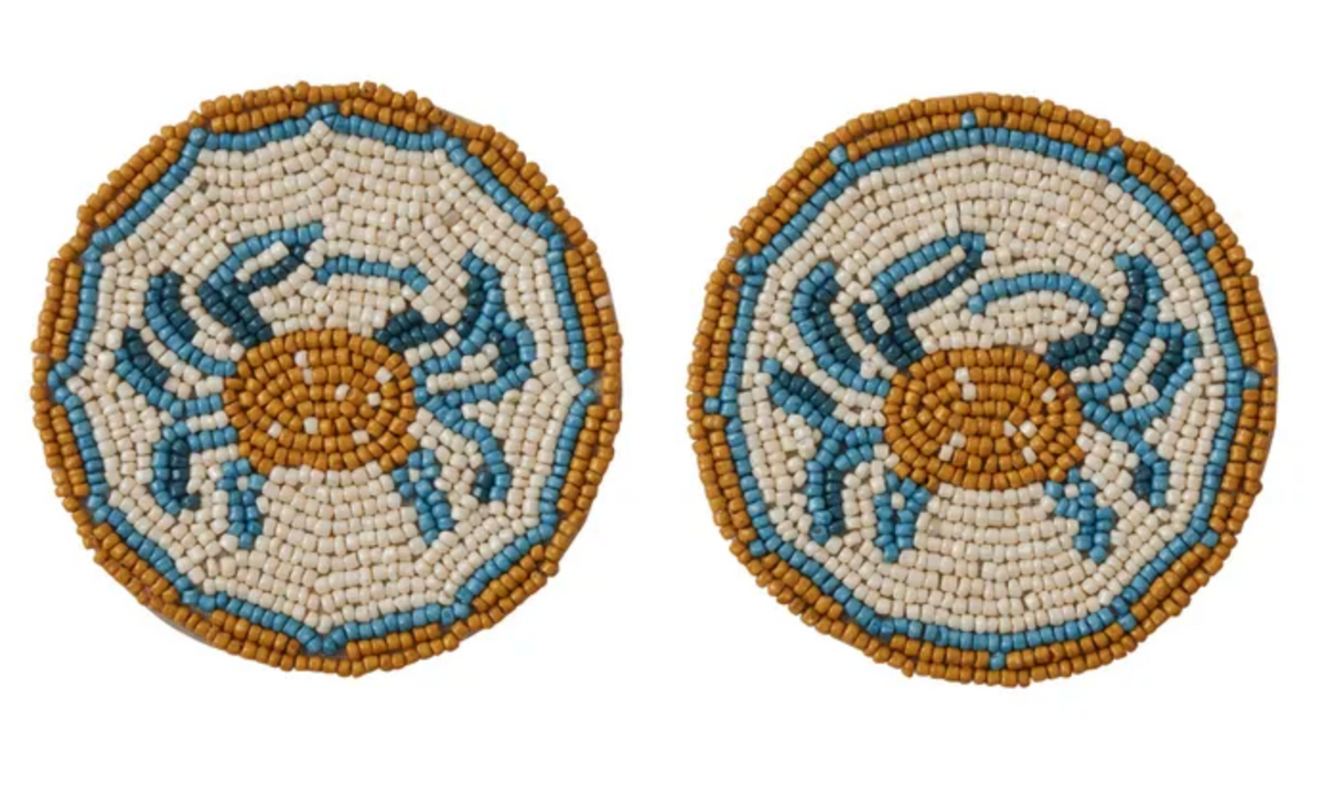 Beaded Coasters Crab S/2