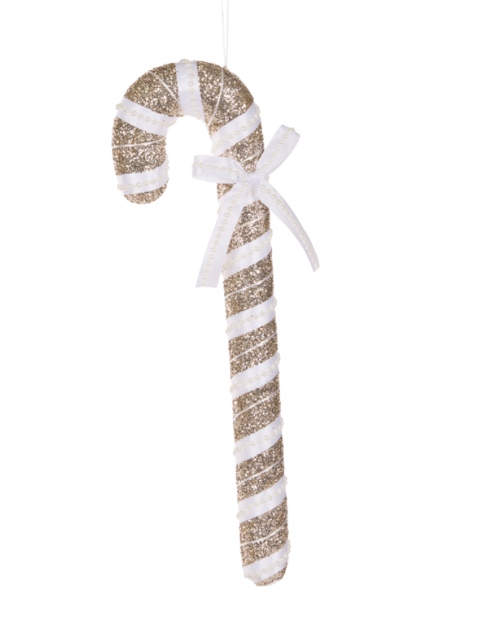Champagne & White Hanging Candy Cane 33cm or 48cm