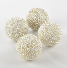 Ivory Pearl 10cm Decorative Ball Set of 4