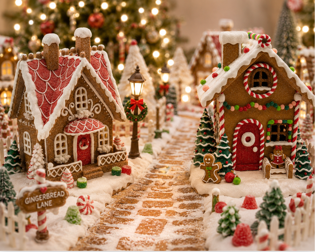Gingerbread Red Roof Cottage LED